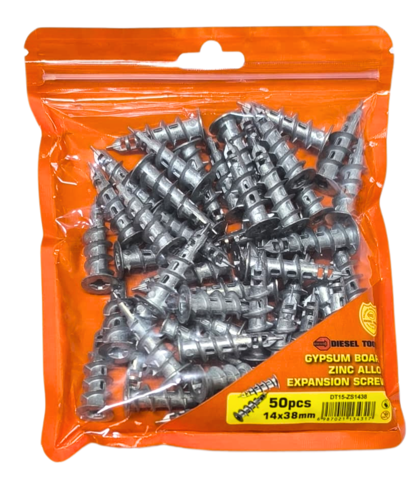RAMPLUG METALICO PARA DRYWALL 14X38MM APROXIMADAMENTE 50 UNIDADES