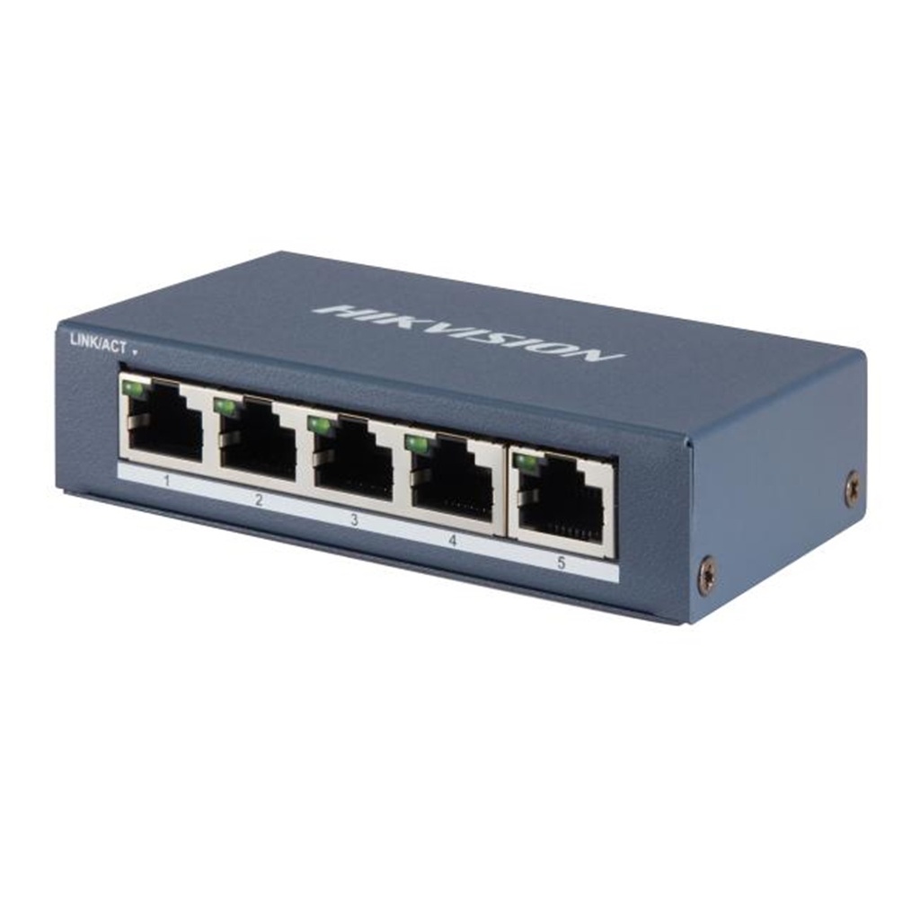 SWITCH HIKVISION DE ESCRITORIO DE 5 PUERTOS A 10/100/1000 MBPS - GIGABIT