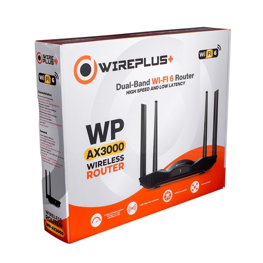 [WP-AX3000] ROUTER WIREPLUS WP-AX3000 DOBLE BANDA GIGABIT WIFI 6