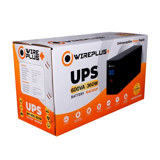 UPS WIREPLUS PANTALLA SMART 600VA-360W