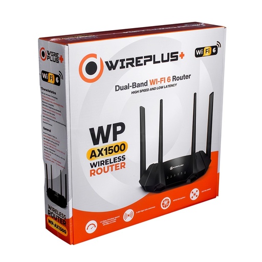 [WP-AX1500] ROUTER WIREPLUS WP-AX1500 DOBLE BANDA GIGABIT WIFI 6