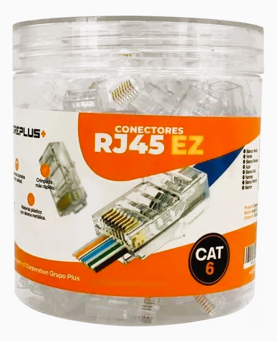 CONECTOR RJ45 WIREPLUS+ CAT5e 100 UNIDADES PASS THROUGHT