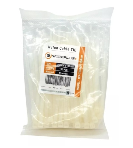 TIRRAP WIREPLUS 3,6MM X 30CM BLANCO 100 UNIDADES