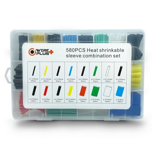 [WP-TER-ENC] KIT TERMOENCOGIBLE 580 PIEZAS WIREPLUS