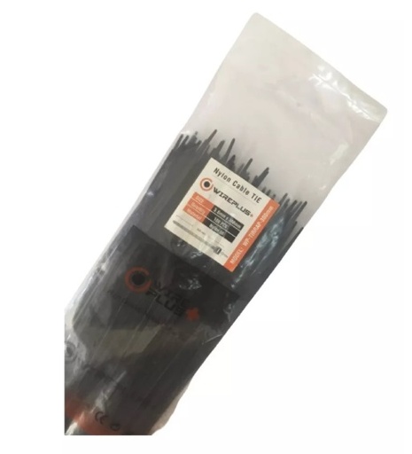 TIRRAP WIREPLUS 3,6MM X 20CM NEGRO 100 UNIDADES
