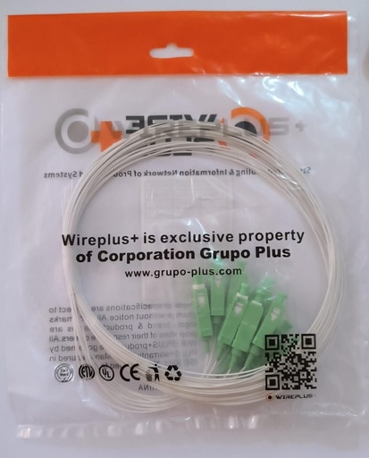 [WPF-CON-PIG-SCAPC] PIGTAIL 1 CONECTOR SC-APC 0.9MM 1.5MTS PAQ. 10UNDS WIREPLUS
