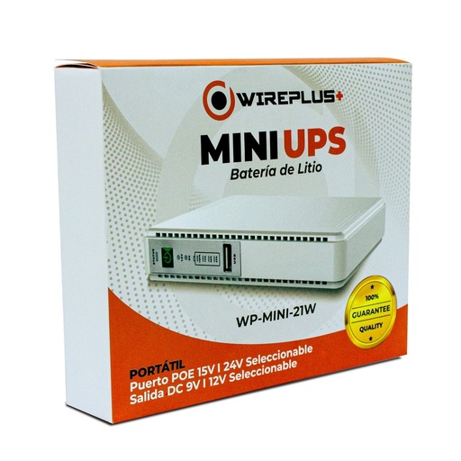 [WP-MINI-21W] MINI DC UPS 21W 2200MAHx4 120V/AC INPUT OUTPUT USB 5V DC 9V O 12V, POE 15V/24V